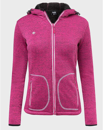 Izas Guara Women's Hooded Fleece Jacket (Large, Fuchsia/Black)