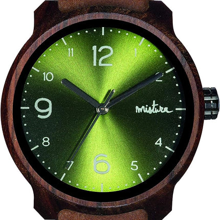 Reloj Mistura Marco, Relojes de Madera, Diseño Marco, Relojes, Relojes Hechos a Mano (Marrón Verde)