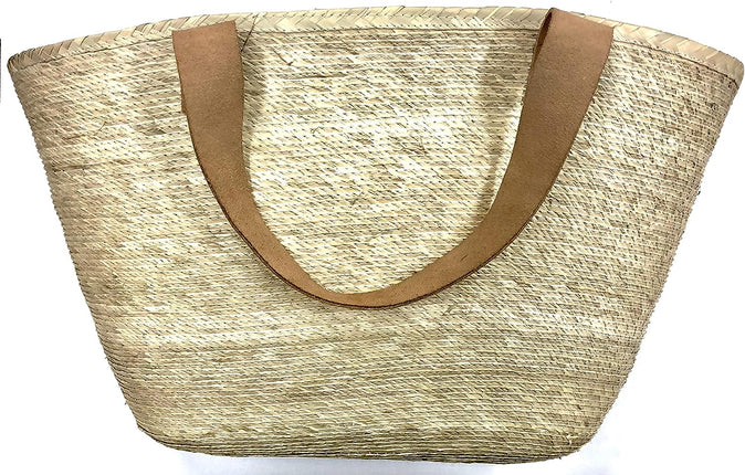 Serendipia Handmade Woven Natural Palm Handbag. (Beige)