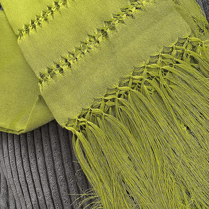 Mexican Handmade Colorful Shawl, Pashmina unique designs (Green)